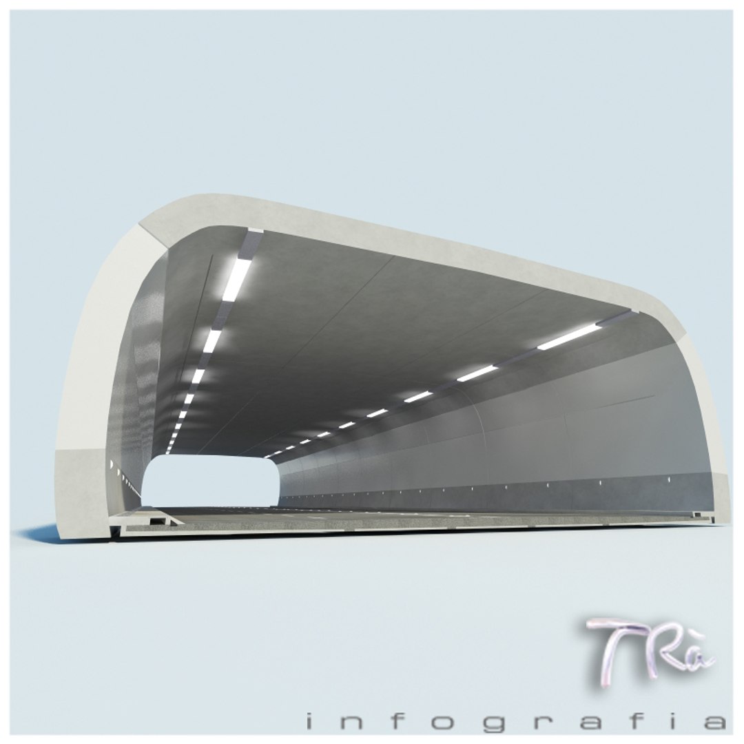 Highway Tunnel Section 3d Model