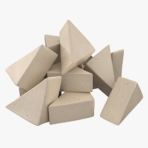 realistic fresh tofu 03 3d model