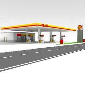 shell gas station obj