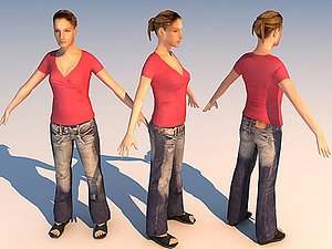 character casual girl 15 3d model
