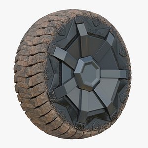 Dirty Tesla Cybertruck Wheel