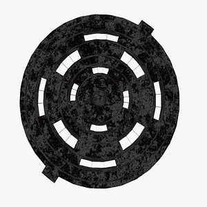 3D Rustic Manhole Cover 3D Model  Low Poly Game Ready model