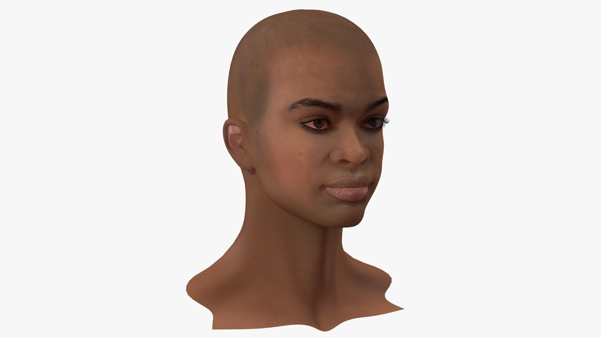 Light Skin Teenager Head 3D model preview