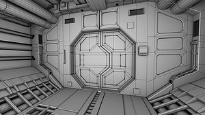 3d spaceship corridor