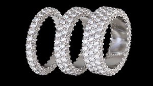 Infinity diamond rings Pack 3D print model 3D model