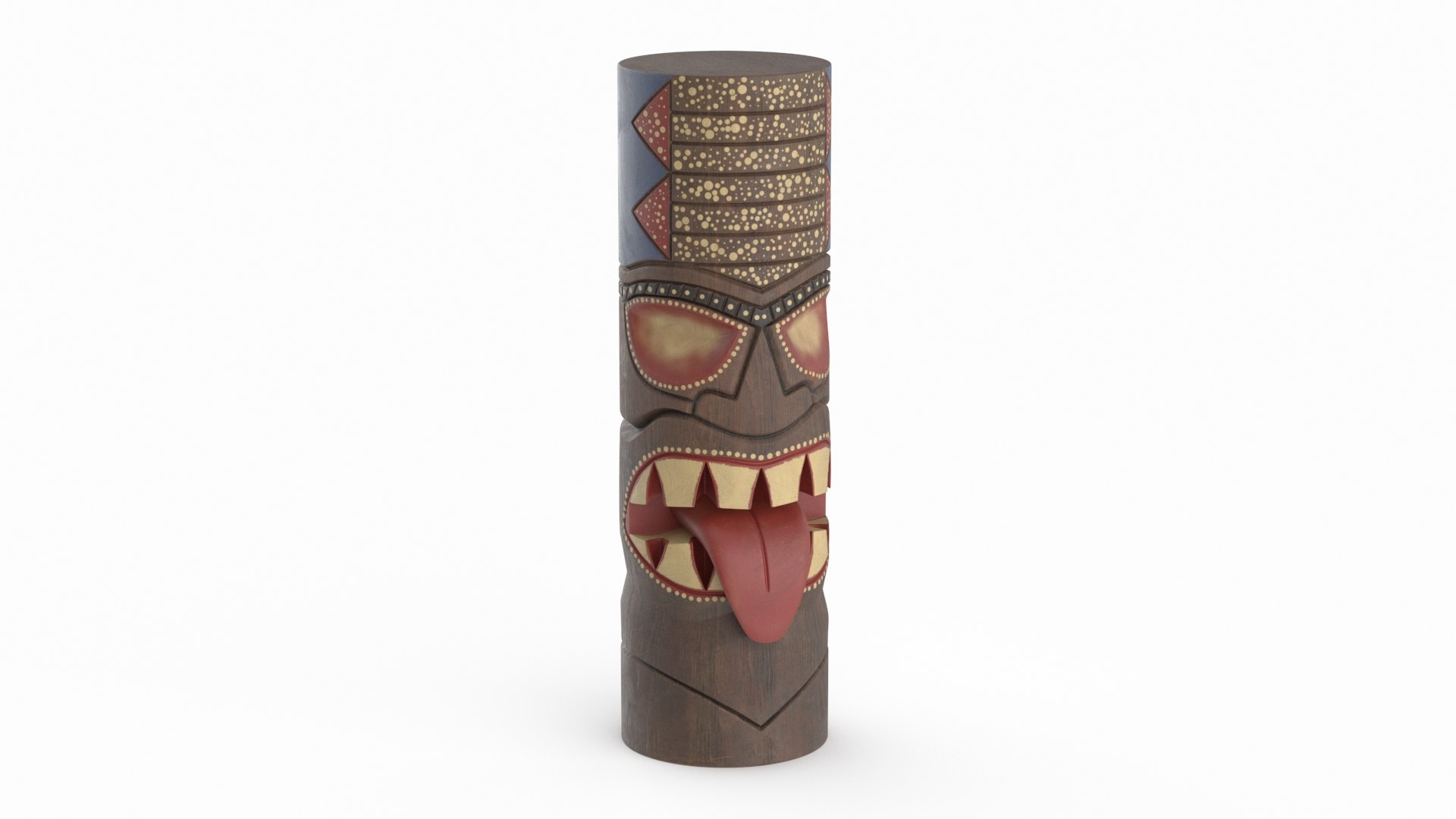 Polynesian Tiki Totem Statue 3D model preview