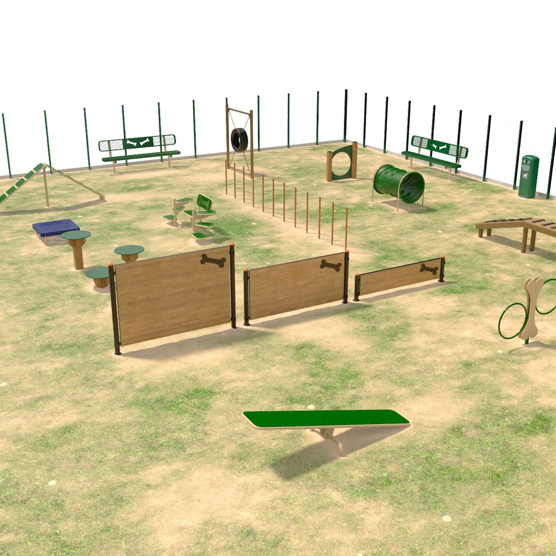 Dog Park Playground 3D model preview