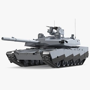 Abrams X Tank Grey Rigged model