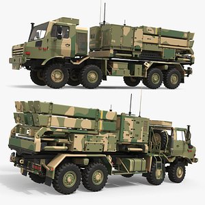3D Tactical SAM Launcher Vehicle Camo Simplified model
