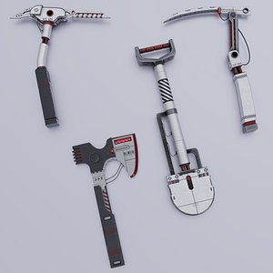 Sci-fi tools Collection lowpoly PBR 3D model