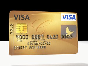 visa credit card 3d model