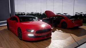 3D car size sedan 4 model