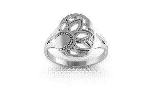 Silver ring in the form of a sun for 3D printing 3D print model
