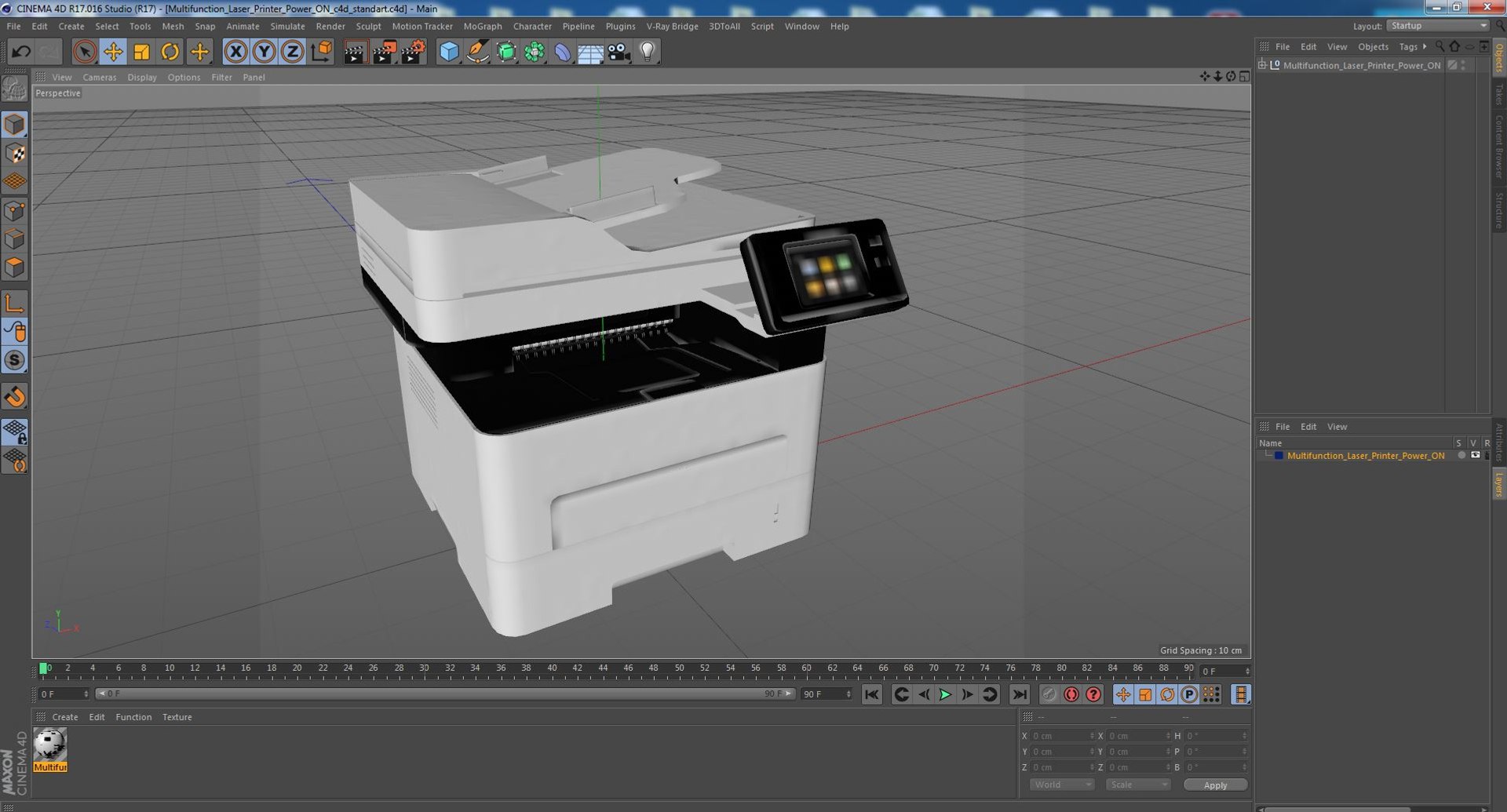 3D Multifunction Laser Printer Power ON TurboSquid 1855698