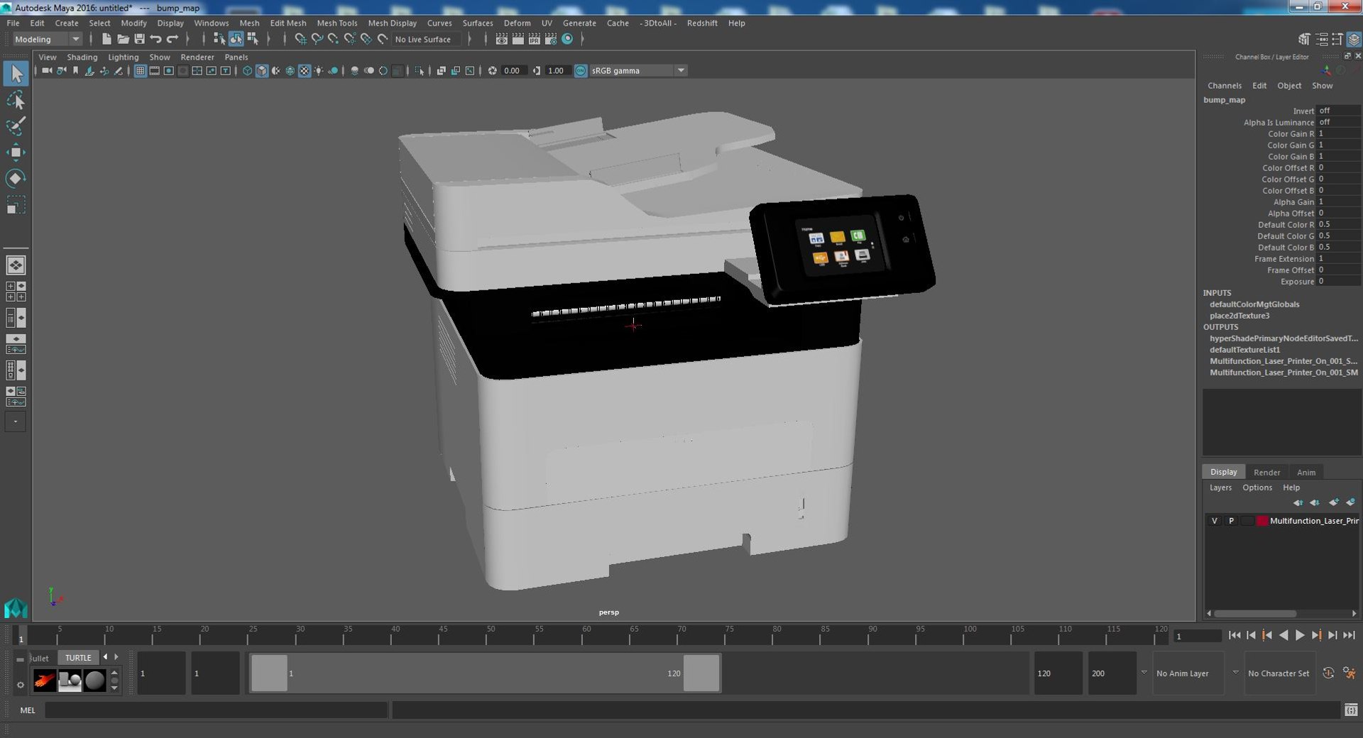 3D Multifunction Laser Printer Power ON TurboSquid 1855698