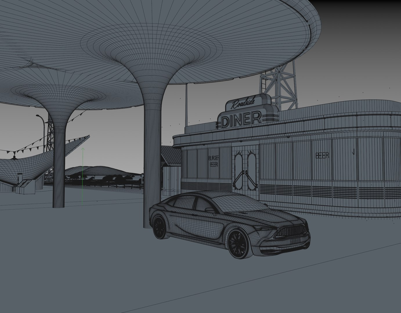 3D scene gas station diner model https://p.turbosquid.com/ts-thumb/7V/8BEK0H/4iWUfbFZ/wires0004/jpg/1558007980/1920x1080/fit_q87/a53c11a892e710fff0a9a5949eaa0420f17527ed/wires0004.jpg
