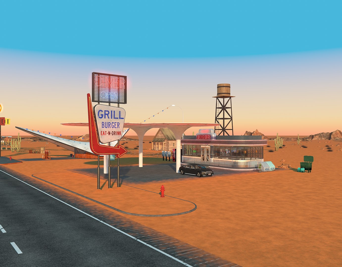 3D scene gas station diner model https://p.turbosquid.com/ts-thumb/7V/8BEK0H/WouHOOpb/gasstationss0025/jpg/1558007980/1920x1080/fit_q87/4482d4be5d5c9aa4d4728c22f381f871b42e813c/gasstationss0025.jpg
