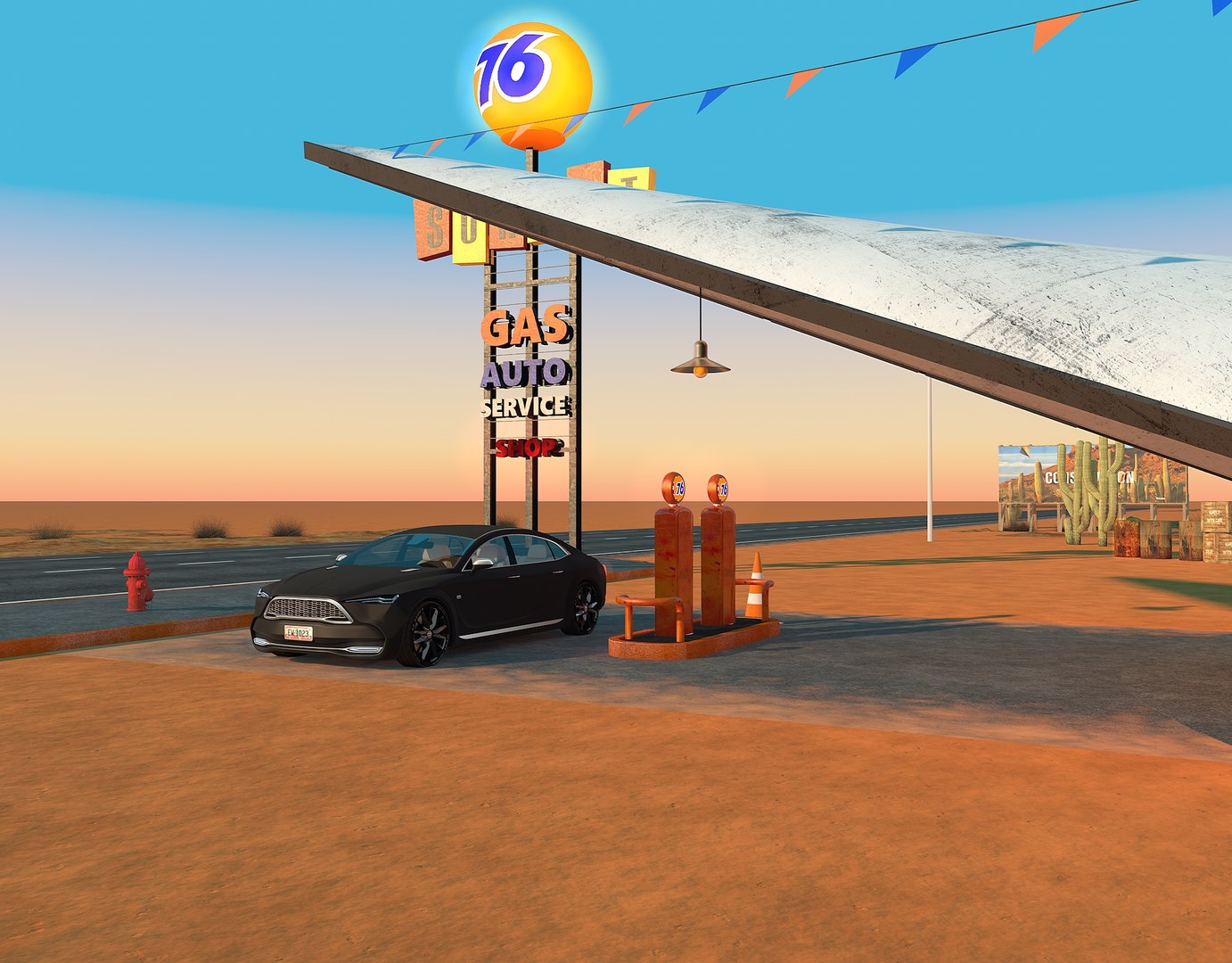 3D scene gas station diner model https://p.turbosquid.com/ts-thumb/7V/8BEK0H/WvAMyJI1/gasstationss0022/jpg/1558007980/1920x1080/fit_q87/32eed71428fc85620e046f1f21fb78b750d3edb0/gasstationss0022.jpg