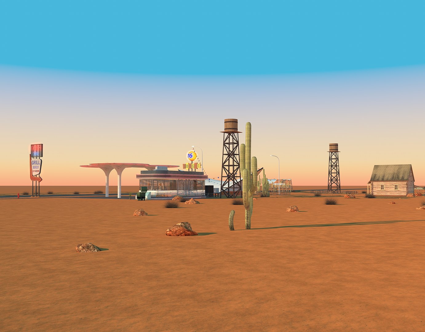 3D scene gas station diner model https://p.turbosquid.com/ts-thumb/7V/8BEK0H/ygEEKzD0/gasstationss0003/jpg/1558007979/1920x1080/fit_q87/9589e937d77831832215441a5ce088b6d91bdd41/gasstationss0003.jpg