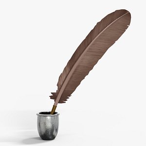 Quill and InkPot Low-poly