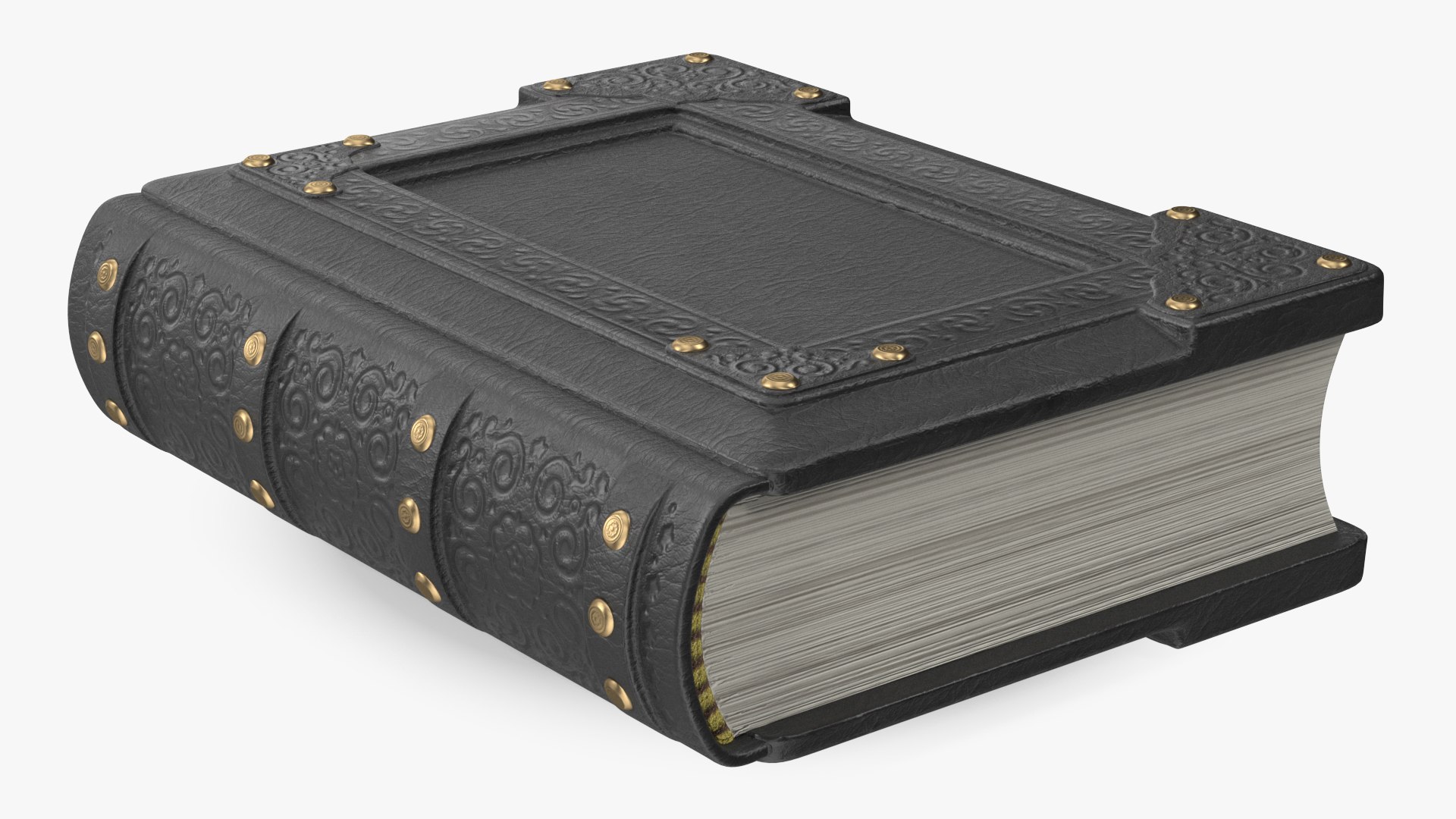 Ornate Book Closed Black 3D model preview