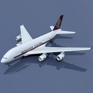 airbus a380 singapore 3d model