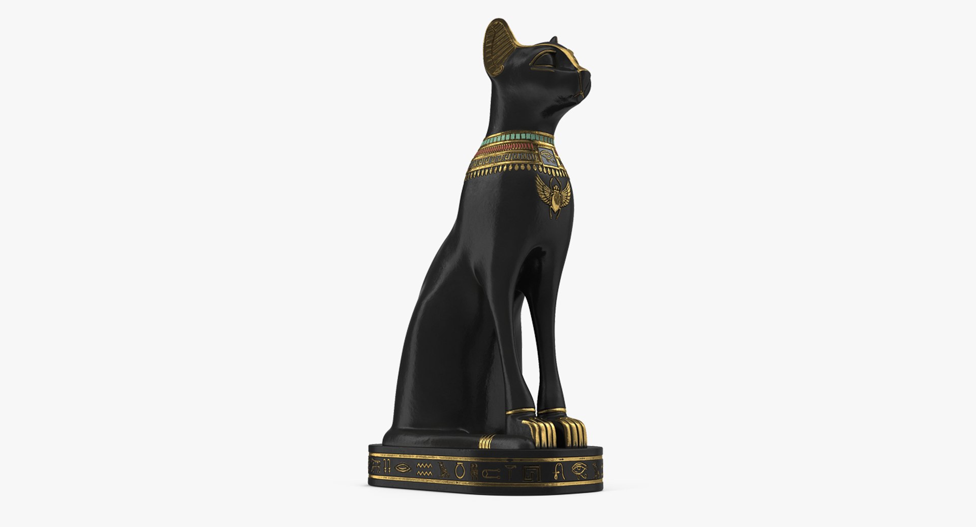 Egyptian Cat Statue Black 3D Model 3D model preview