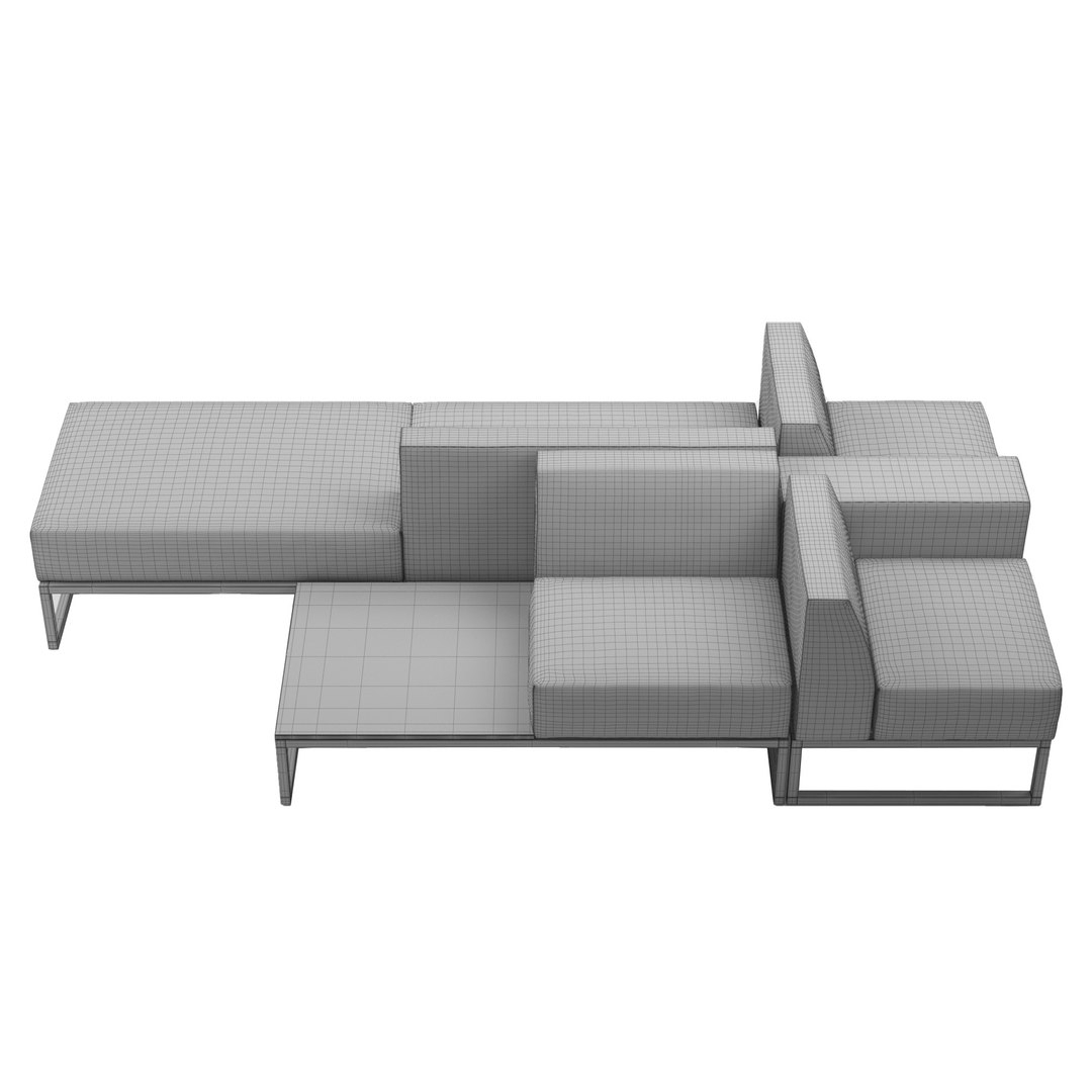 3D Model Brick Modular Island Sofa TurboSquid 1812848