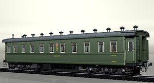 3D 6-axle passenger carriage model