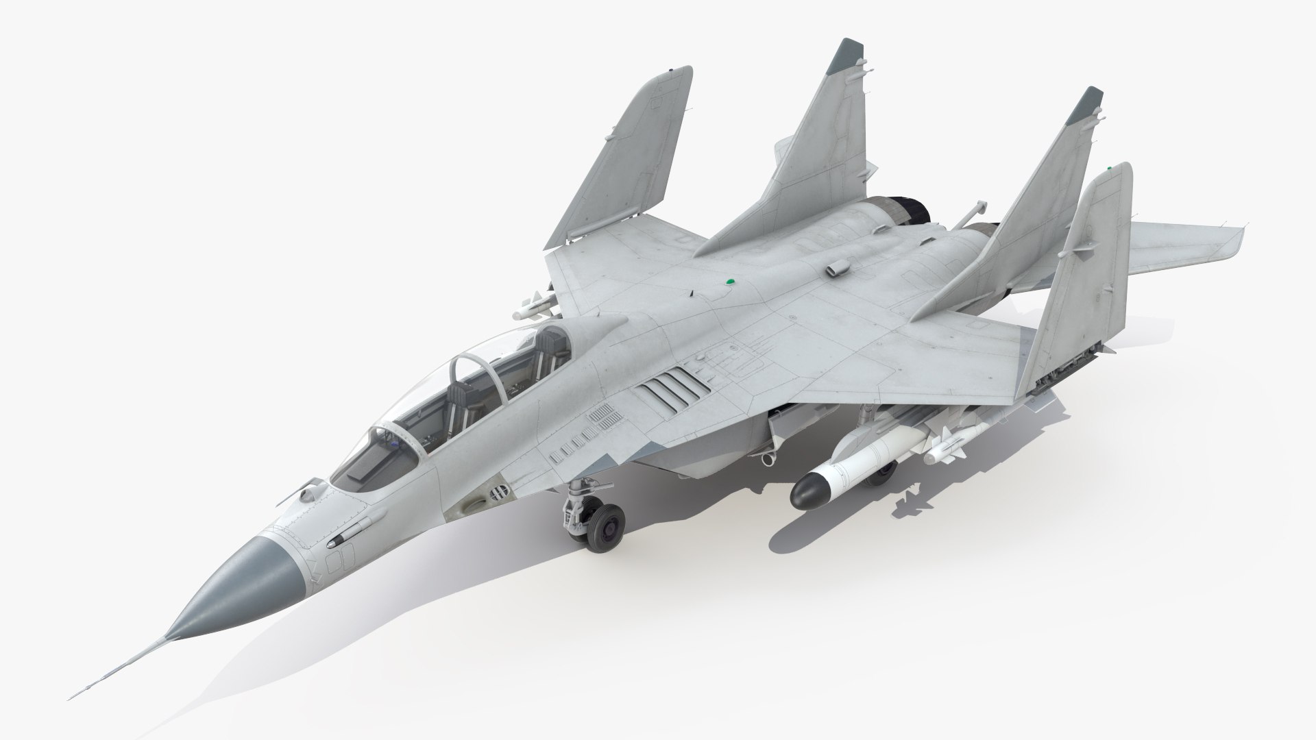 3D MiG 29 Tandem Aircraft with Armament Rigged for Maya https://p.turbosquid.com/ts-thumb/7V/QPDSL1/2S/mig29tandemaircraftwitharmamentriggedformayac4dmodel072/jpg/1675135378/1920x1080/fit_q87/d8a13553d39d1e74362529611c26e2341fb52fbd/mig29tandemaircraftwitharmamentriggedformayac4dmodel072.jpg