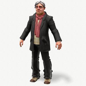 Cartoon elderly teacher