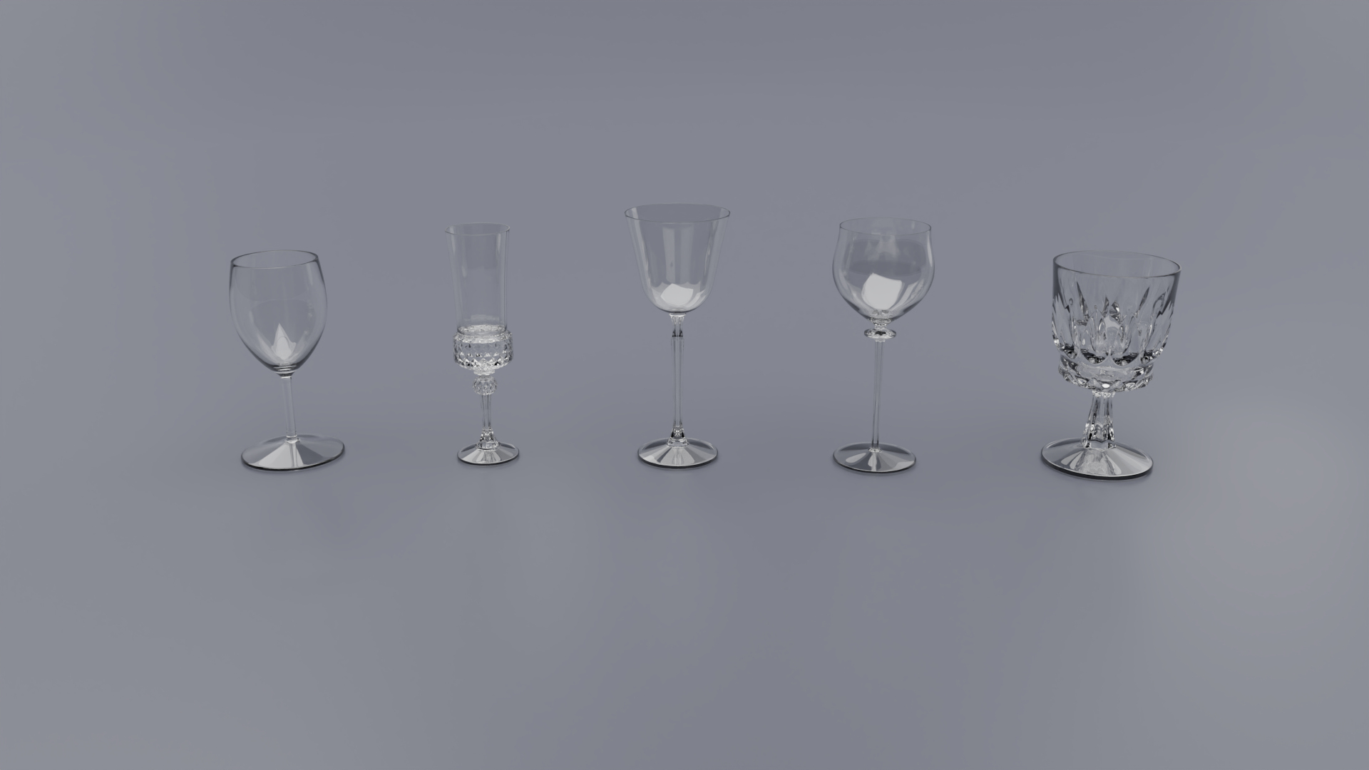 3D Wine Glass Pack Model - TurboSquid 2178304