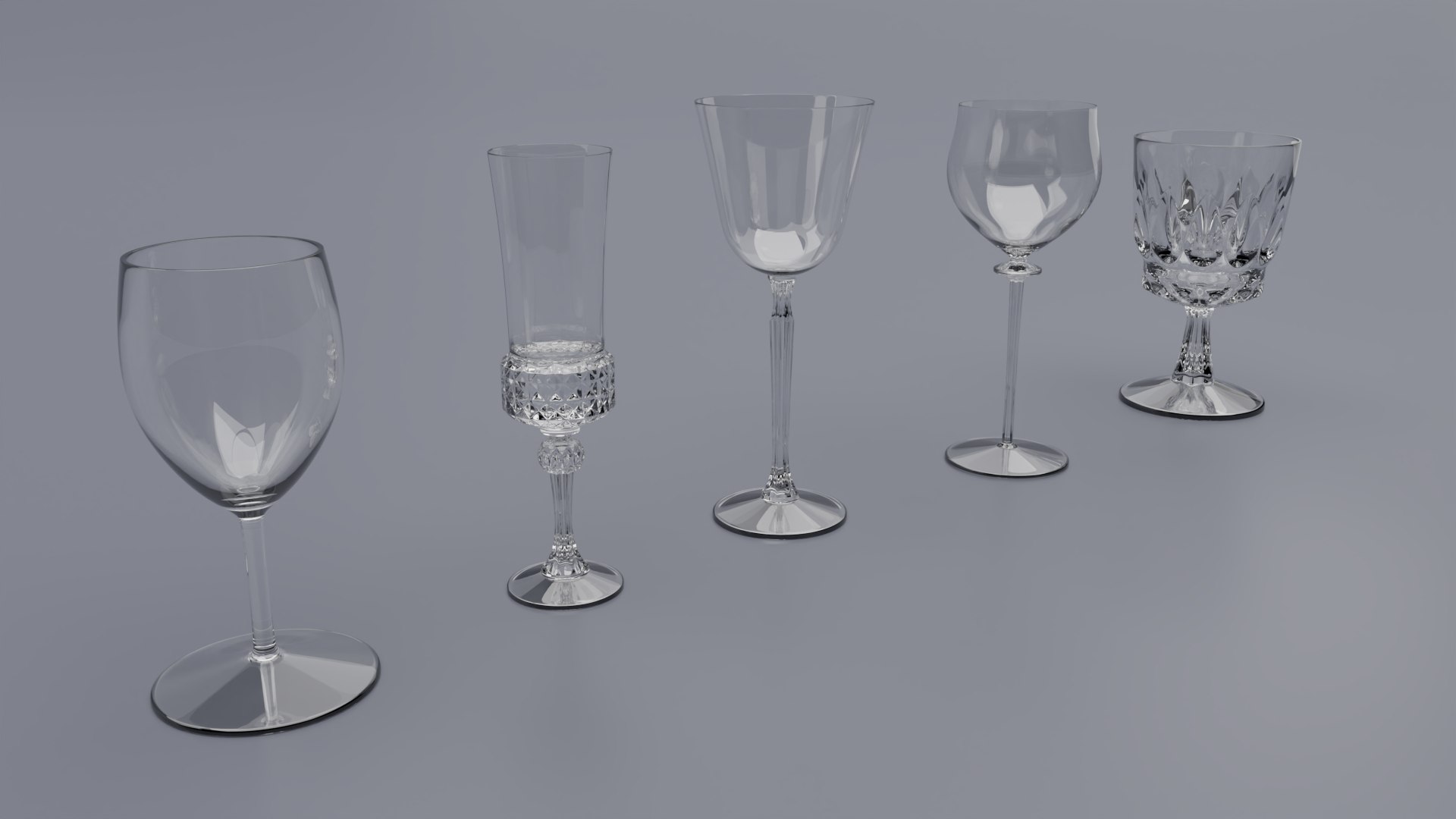 3D Wine Glass Pack model - TurboSquid 2178304