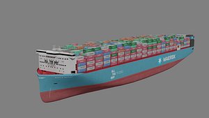 Berlin Maersk container ship lowpoly 3D