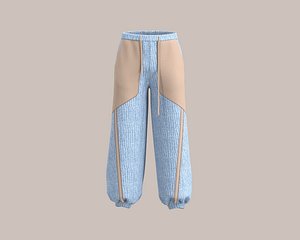 Mens oversized jogger with elasticated hem with texture fabric model