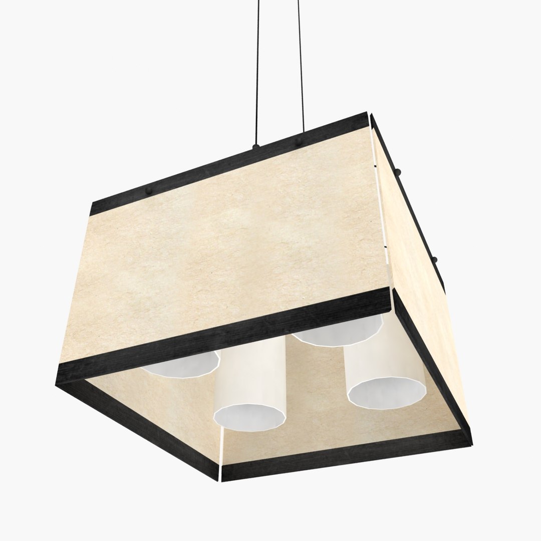 Rectangular Hanging Lamp 3ds