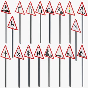 Road Sign Poles Collection 1