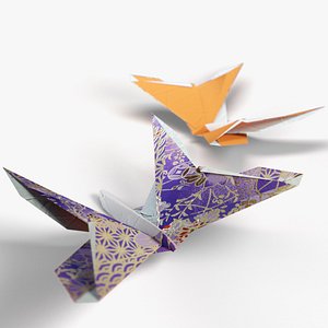 3d origami rigged butterfly