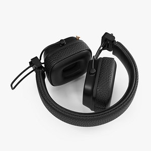 Overhead Headphones Black Generic Rigged 3D