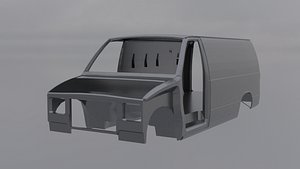 Low Poly Factory Van Body 3D