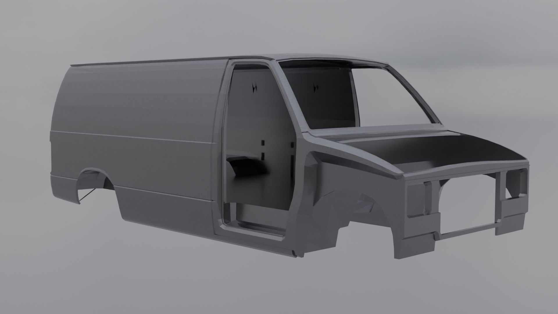 Low Poly Factory Van Body 3D - TurboSquid 2270443