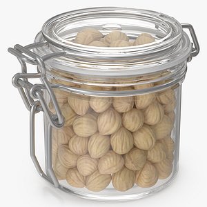 Hazelnuts in a Glass Jar 3D model