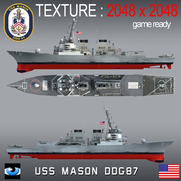 uss mason ddg-87 dd 3d max