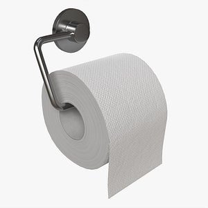 3D Toilet Paper Roll on Wall Mount 01 model