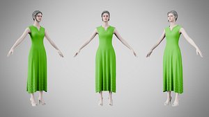 Dress 44 Kelly Green 3D