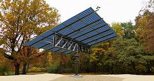 Dual Axis Solar Tracker Pole-3x6 Panel Layout-SOLAR-SIM V01 3D