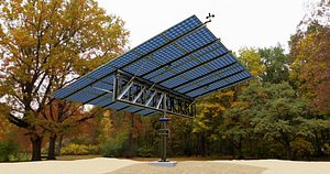 Dual Axis Solar Tracker Pole-3x6 Panel Layout-SOLAR-SIM V01