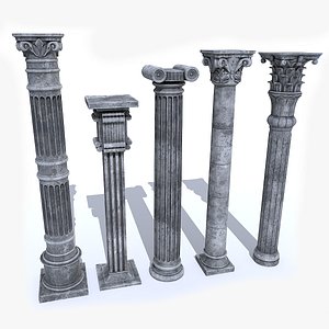 3D Stone Columns Pack model