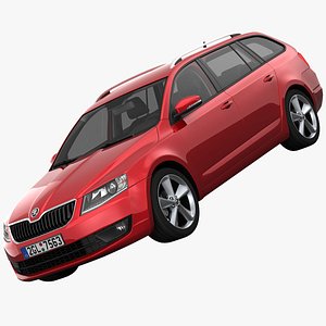 3d model skoda octavia combi car