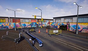 -bench road barricade barrier 3D model